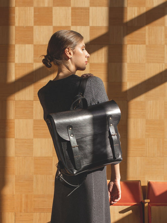 BENJAMIN nahkareppu - Black - Mossen Nordic